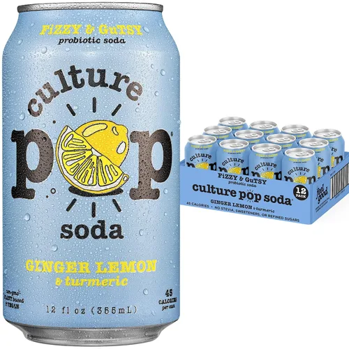 Vista 21 de Culture Pop Soda, cereza negra espumosa de Noah Kahan, soda probiótica baja en azúcar, alternativa al jugo espumoso, sin OMG, kosher, sin gluten
