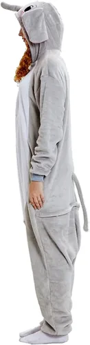 Vista 3 de Pijama unisex de franela para adultos pijama de Halloween con animales de dibujos animados
