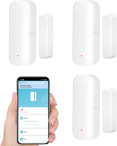 Vista 8 de Sensor de puerta WiFi inteligente: sensor de ventana inalámbrico con alerta de notificación de aplicaciones, sensor de contacto abierto de puerta