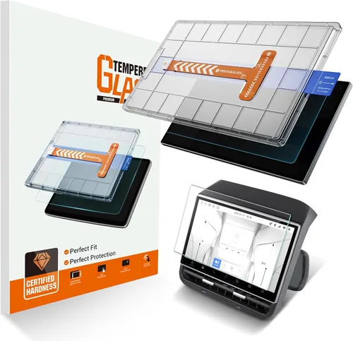 Vista 16 de Protector de pantalla brillante para Tesla Cybertruck – [más claro y suave] Accesorios de camioneta Cybertruck 2024 2025 – Vidrio templado 9H+