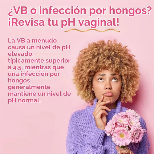 Vista 2 de Easy@Home Prueba de pH vaginal -10 tiras Kit de prueba de VB en casa para mujeres Prueba de infección por levaduras + equilibrio de pH