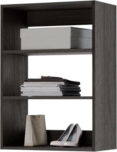 Vista 11 de Modular Closets Vista Collection - Unidad organizadora de armario integrada de madera con torre corta (gris, 18 pulgadas de ancho)