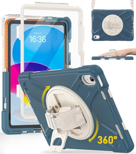 Vista 25 de BRAECN Funda para iPad de 9ª/8ª/7ª Generación, Funda Resistente a Prueba de Golpes con Protector de Pantalla, Soporte para Lápiz, Soporte para Tapa