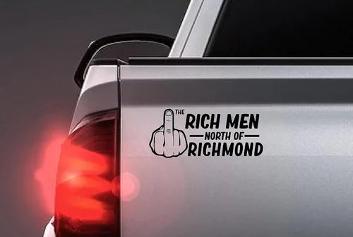 Vista 4 de Oliver Anthony - Rich Men North of Richmond - Calcomanía para auto y camión (negro)