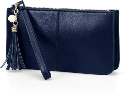 Vista 15 de befen Clutch de Muñeca de Cuero Genuino para Mujeres Ultra-Delgado Portador de Tarjetas de Crédito para Damas Cartera Monedero con Protección RFID