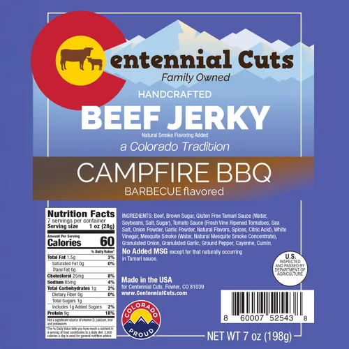 Vista 2 de Centennial Cuts Carne seca – 7 oz, barbacoa de fogata