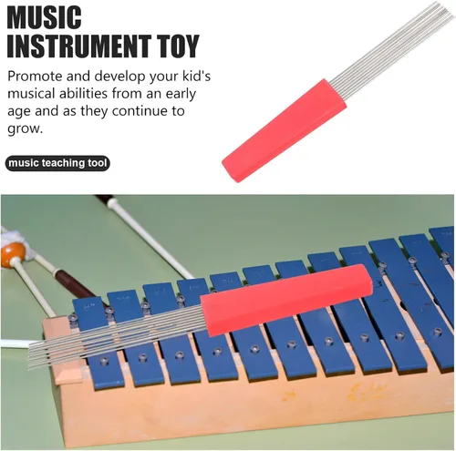 Vista 6 de Vaguelly Raspador para niño y niña, percusión latina, instrumento musical estilo peine, acero inoxidable duradero con superficie lisa para educación