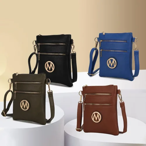 Vista 7 de MKF - Bolso bandolera para mujer, correa ajustable, piel sintética, diseño cruzado