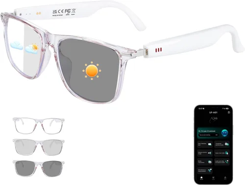 Vista 11 de Gafas inteligentes Bluetooth, traducción en tiempo real - Travel Gris