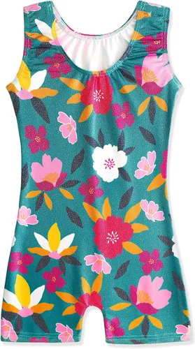 Vista 2 de HOZIY Leotardos de gimnasia con pantalones cortos para niñas pequeñas y niños pequeños, maillots de gimnasia, trajes de gimnasia con diseños