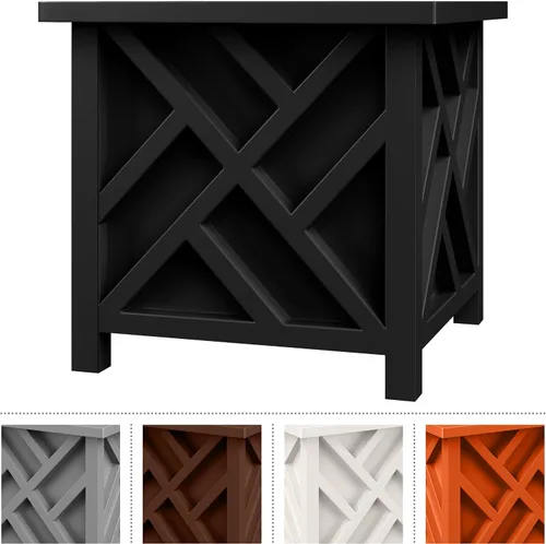 Vista 7 de Pure Garden Maceta con diseño de celosía, 15.5 pulgadas de profundidad x 15.5 pulgadas de ancho x 16.5 pulgadas de alto, maceta cuadrada decorativa