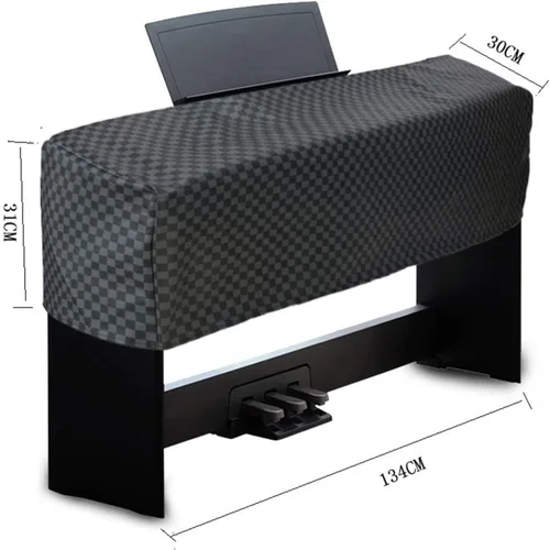 Vista 2 de Funda protectora a prueba de polvo, cubierta antipolvo para teclado de piano, protección de piel sintética, cubierta universal de 88 teclas Negro