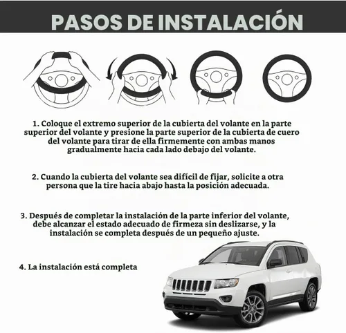 Vista 6 de Funda para volante de automóvil, 15 pulgadas, antideslizante, de cuero transpirable, protector de volante suave envolvente completo para hombres