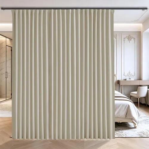 Vista 17 de Cortinas opacas de terciopelo beige para dormitorio de 52 x 72 pulgadas de largo, juego de 2 paneles - Cortinas con bloqueo de luz UV y reducción