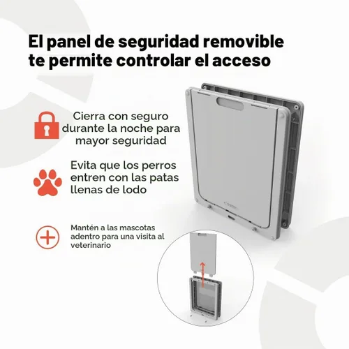 Vista 4 de Dog Mate Puerta mediana para perros, Panel de bloqueo robusto, Autolineo a 1.969 in, Gris