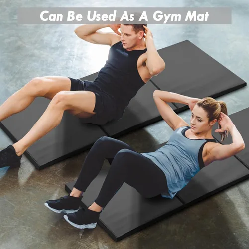 Vista 6 de Tapete de gimnasia plegable de 6 x 2 pies, tapete de yoga de espuma de alta densidad de 2 pulgadas de grosor, antideslizante, para entrenamientos