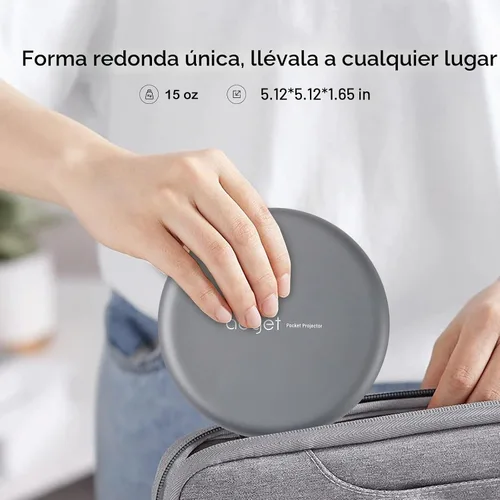 Vista 3 de iSpace2 Mini proyector inteligente, proyector portátil de 1080P con WiFi y Bluetooth, altavoz Bluetooth de 360°, trípode incluido, proyector