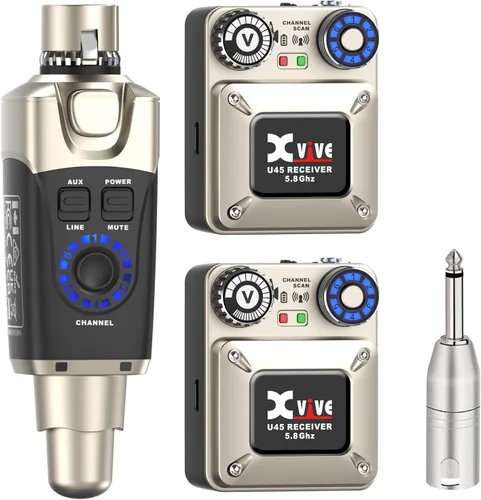 Vista 8 de Sistema de monitorización intrauditivo inalámbrico Xvive U45 con transmisor y receptor de 5.8GHz