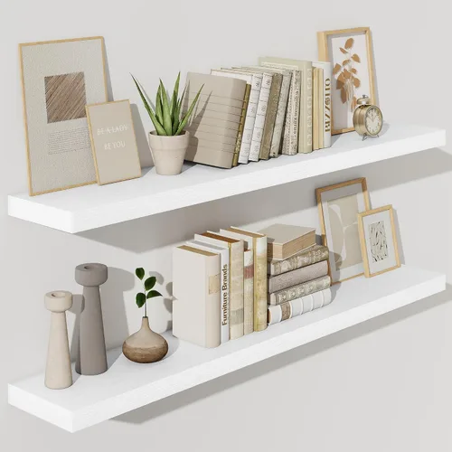 Vista 54 de Fun Memories Estantes flotantes – Estante de pared de 9.3 pulgadas de profundidad para decoración y almacenamiento – Estantería de exhibición