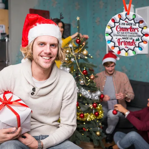 Vista 5 de Adornos de Navidad Regalos Compañeros de Trabajo Regalos para Ella Él Divertidos Adornos de Navidad para Mujeres Hombres Regalo de Agradecimiento