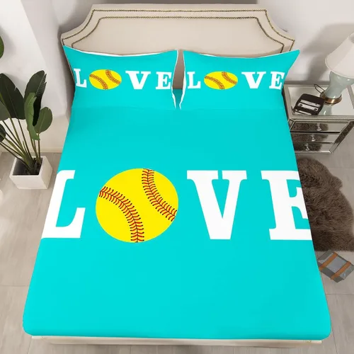 Vista 99 de Feelyou Juego de sábanas de béisbol para niños, juego de sábanas con temática deportiva de pelota, tamaño individual, para niños, adolescentes
