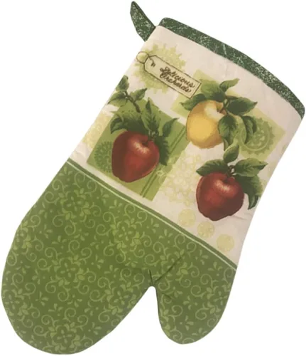 Vista 5 de Apple Orchards - Juego de toallas de cocina de 5 piezas, 2 toallas, 2 soportes para ollas, 1 guante de horno