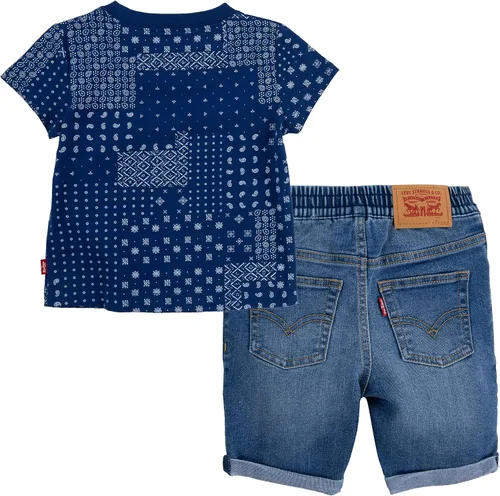 Vista 2 de Levi's baby-boys Graphic T-shirt and Shorts 2-piece Outfit Set