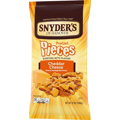 Vista 7 de Snyder's of Hanover, piezas de pretzel de queso cheddar, bolsa de 12 onzas (paquete de 3)