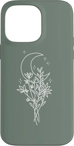 Vista 21 de Funda botánica de flores silvestres para iPhone 16 verde salvia