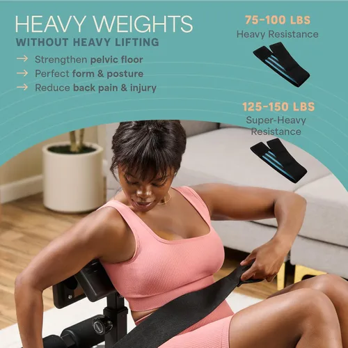 Vista 3 de Lifepro GluteBlast Hip Thrust Machine – Foldable, Home Gym, 220 lb Cap Sissy squat + hip thrust bench, powder-coated steel, PU leather pad, folds
