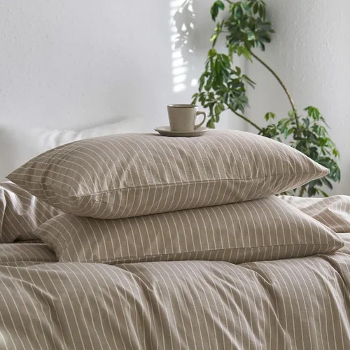 Vista 48 de MooMee Juego de 2 fundas de almohada de cuadros 100% algodón lavado con textura parecida al lino, transpirable, duradera, suave y cómoda