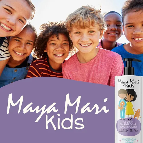 Vista 6 de Maya Mari Juego de cabello rizado para niños para bobinas, rizos y control del encrespamiento: champú 2 en 1, acondicionador sin enjuague y gel