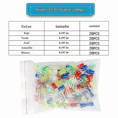 Vista 8 de Kit de componentes electrónicos Total 1615 piezas, tabla de pruebas, clip de cocodrilo, diodos LED, resistencias de película metálica, paquete