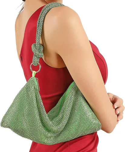 Vista 3 de LETODE Bolso de mano de lujo con borlas para mujer, bolso de mano de imitación para boda