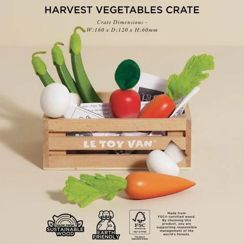 Vista 3 de Honeybake, Le Toy Van - Juguete para niños, verduras, de madera prémium, 5 al día