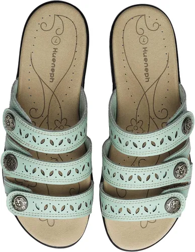 Vista 9 de Sandalias de cuero cómodas para mujer, ligeras, planas, bonitas, sin cordones, informales, para caminar