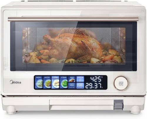 Vista 8 de Midea Horno de Microondas y Vapor 4 en 1 Multifuncional, Combo Freidora de Aire, Vaporera y Horno de Microondas, 32 Funciones Automáticas, Potencia
