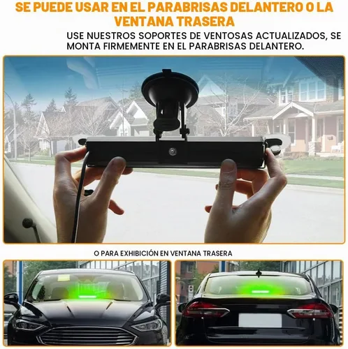 Vista 5 de [Usado] Xprite - Barra de luz estroboscópica verde de emergencia para tablero, carcasa de aluminio con 20 patrones de flash y ventosas, función