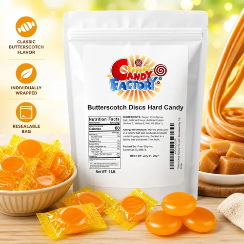 Vista 5 de Caramelos duros envueltos individualmente, 1 libra Caramelo escocés amarillo clásico