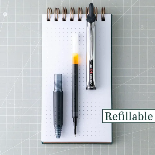 Vista 3 de PILOT Precise V5 RT - Bolígrafos de bola recargables y retráctiles, punta extrafina (0.5 mm), tinta negra/azul/roja/verde, paquete de 4 - Ideal