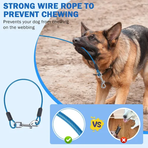 Vista 2 de SCENEREAL Correa retráctil para perros pequeños, medianos y grandes de hasta 110 libras, cinta de nailon sin enredos de 26 pies y 360° con cuerda