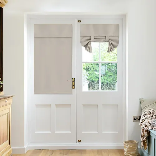 Vista 51 de RYB HOME 2 paneles 100% opacos para puerta de aula, 8 pulgadas de ancho x 36 pulgadas de largo, color beige biscotti, sin taladro, para ventana