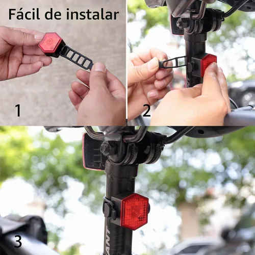 Vista 5 de Bike Tail Light Bicycle Rear Light USB-C Rechargeable LED Cycling Safety Flashlight with 4 Light Mode for Road Mountain Night Riding & Adults Men