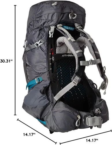 Vista 8 de Osprey Aura AG 50L Mochila de mochilero para mujer, gris Vestal, XS