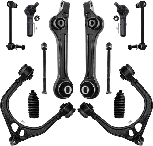 Vista 106 de Detroit Axle – 12 brazos de control superiores e inferiores delanteros con rótulas, barras de unión exteriores e interiores con topes, barras