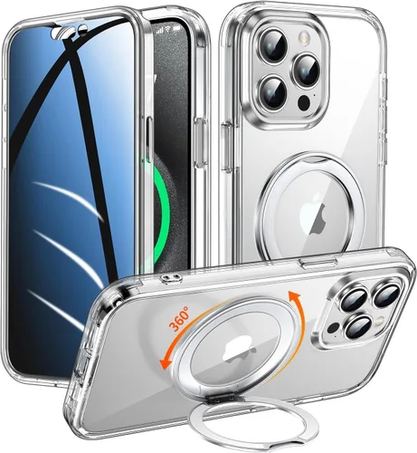 Vista 18 de Funda de privacidad para iPhone 13/iPhone 14 con soporte de 360° [protector de pantalla antiespía integrado] [compatible con MagSafe]