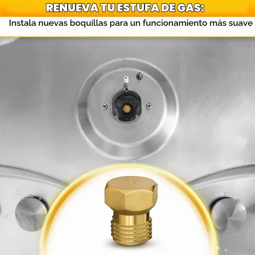 Vista 7 de ALPENKOK - Kit de orificio de propano, 10 piezas, boquilla de latón M6x0.2.953 in para parrilla