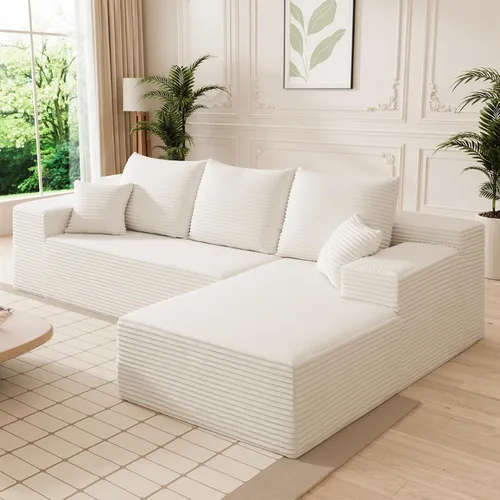 Vista 17 de Sofás deshuesados de 108 pulgadas para sala de estar, en forma de L, cómodo sofá modular de espuma viscoelástica seccional sin hueso, no requiere