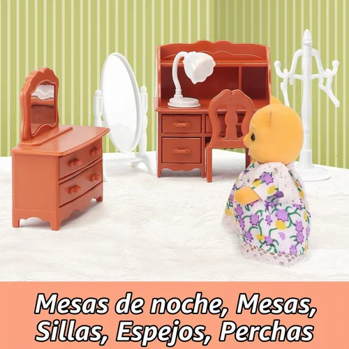 Vista 5 de Juego de muebles para casa de muñecas para niños, juguetes en miniatura