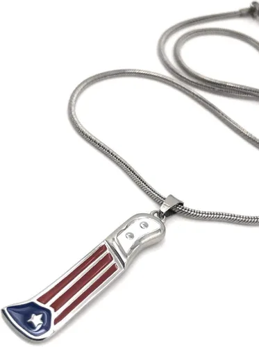 Vista 2 de Papiichulo Machete Boricua - Acero Inoxidable - Azul, Blanco, Rojo